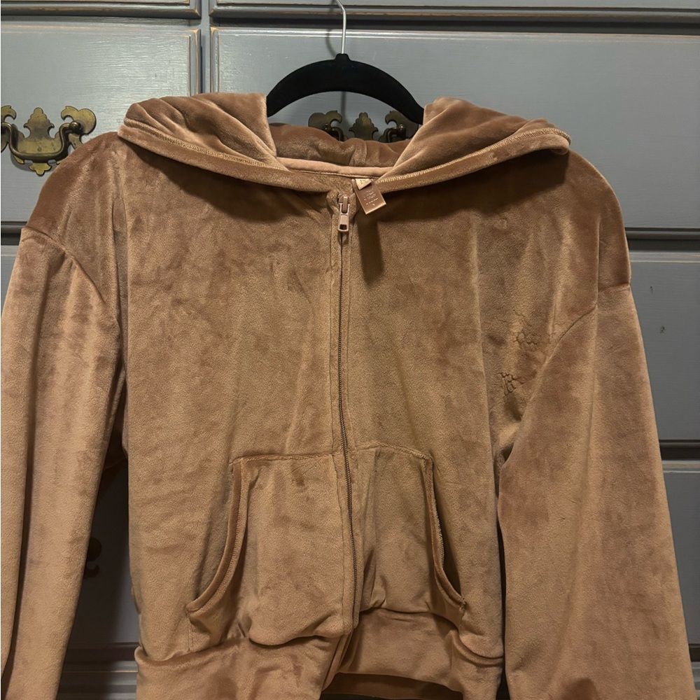 Skims Velour brown hoodie